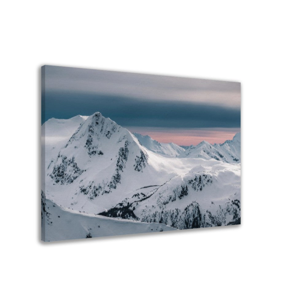 Whistler Fissile Peak Mountain View with Glaciers from 7 Heaven - Whistler Blackcomb, British Columbia, Canada - Canvas Print