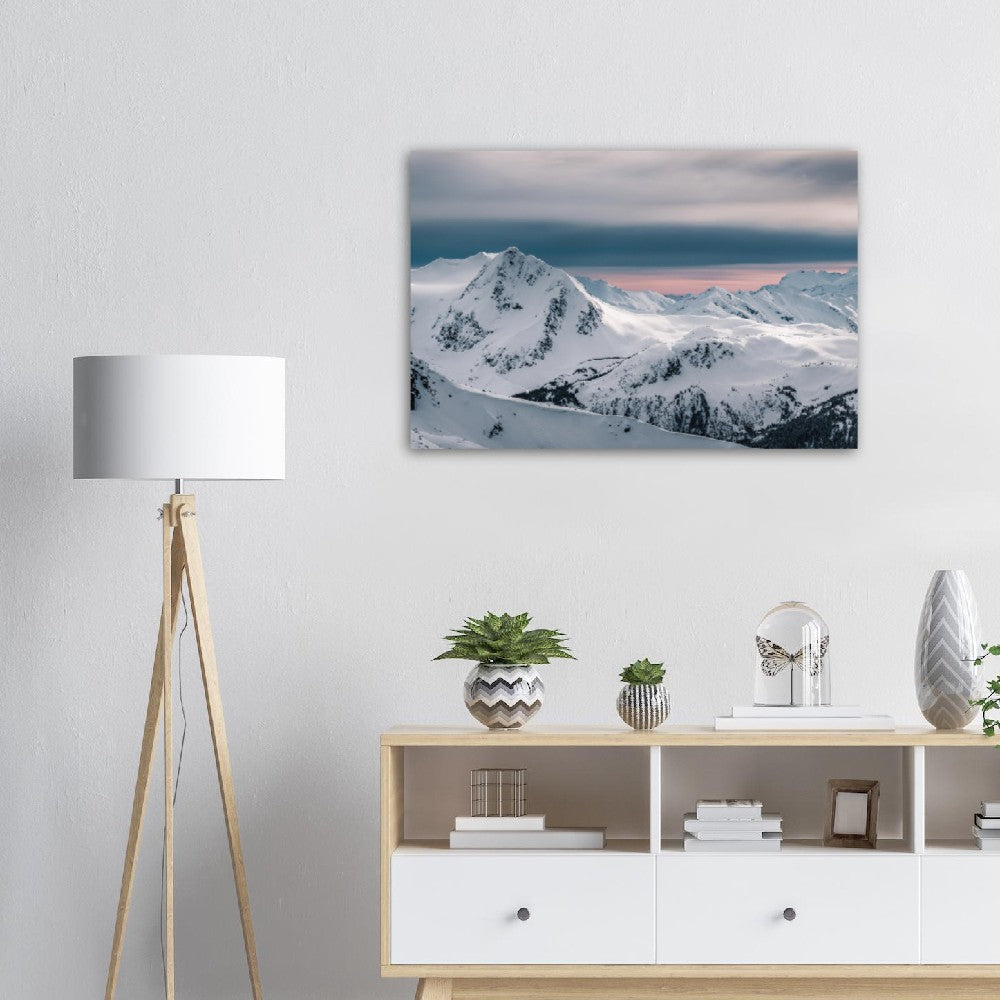 Whistler Fissile Peak Mountain View with Glaciers from 7 Heaven - Whistler Blackcomb, British Columbia, Canada - Aluminum Print