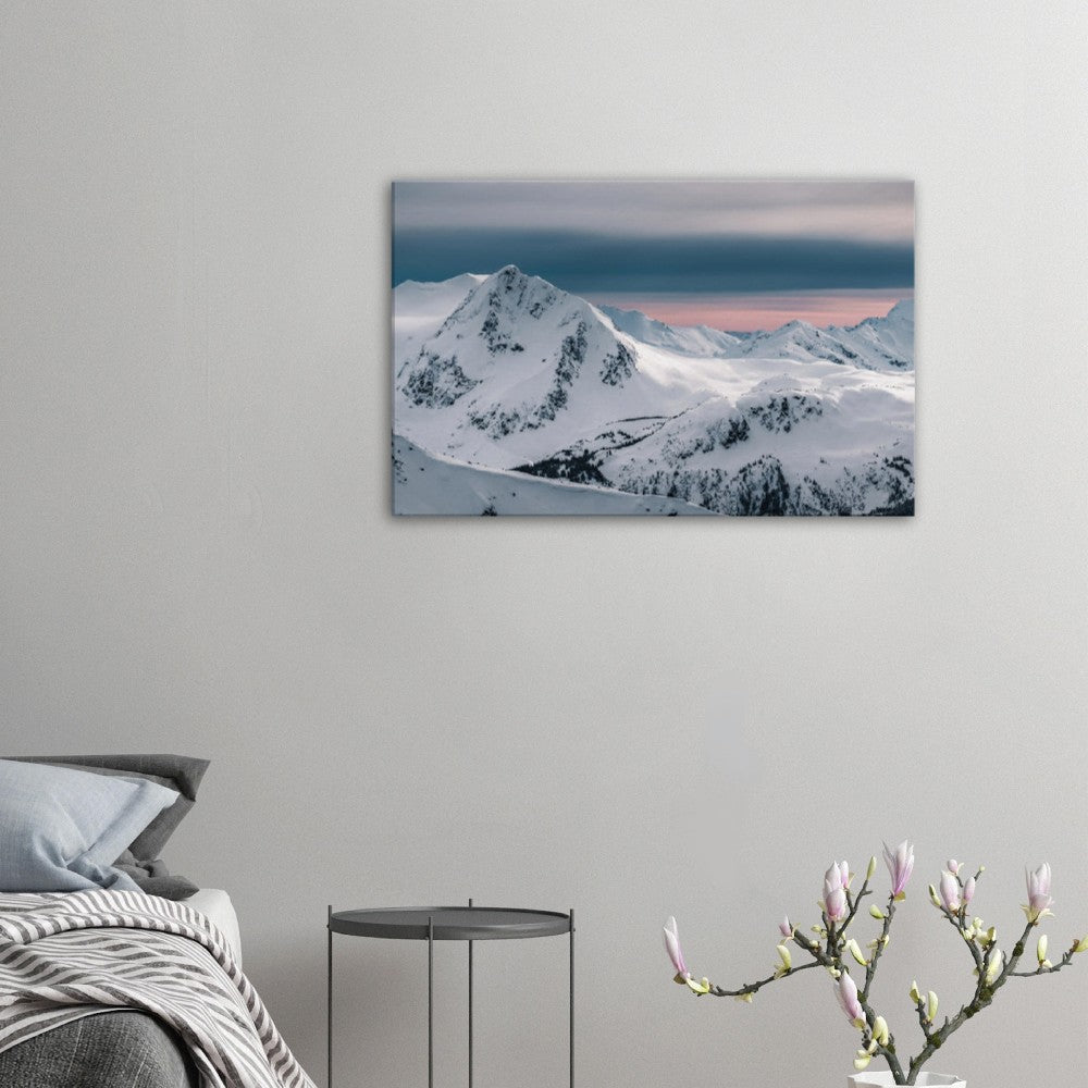 Whistler Fissile Peak Mountain View with Glaciers from 7 Heaven - Whistler Blackcomb, British Columbia, Canada - Canvas Print