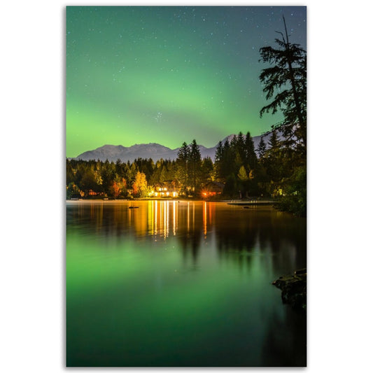 Aurora Over Alta Lake - Aluminum Print of Northern Lights in Whistler, British Columbia, Canada