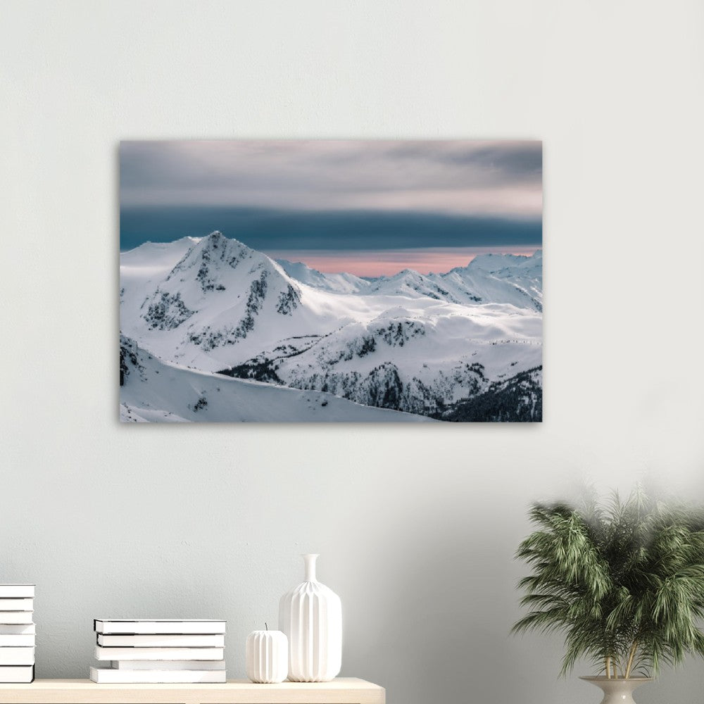 Whistler Fissile Peak Mountain View with Glaciers from 7 Heaven - Whistler Blackcomb, British Columbia, Canada - Aluminum Print