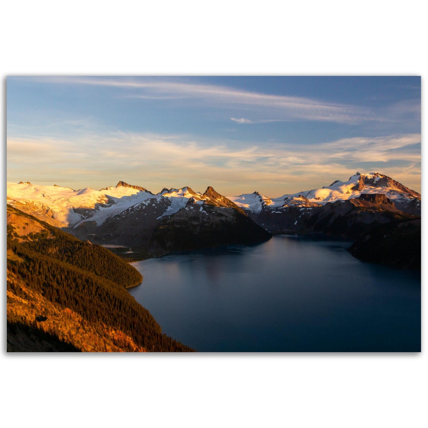 Sunset over Garibaldi Mountain and Lake - Panorama Ridge Whistler - Aluminum Print Canada